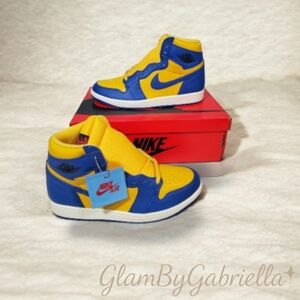 Nike Air Jordan 1 Retro HighOG“Reverse Laney”Varsity Maize/Game Royal – Youth 6